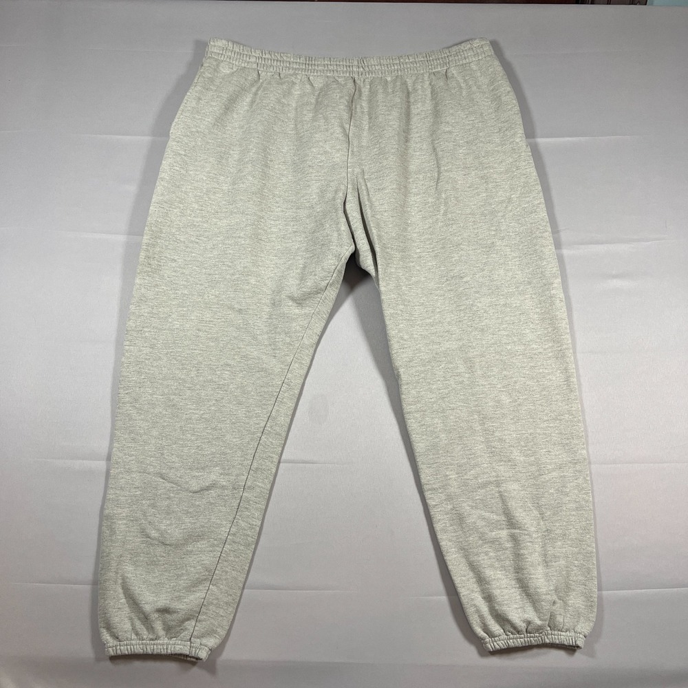 Fruit Of The Loom Sweatpants Mens 3XL Heathered Gray Cotton Fleece Lined Tapered